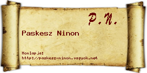 Paskesz Ninon névjegykártya